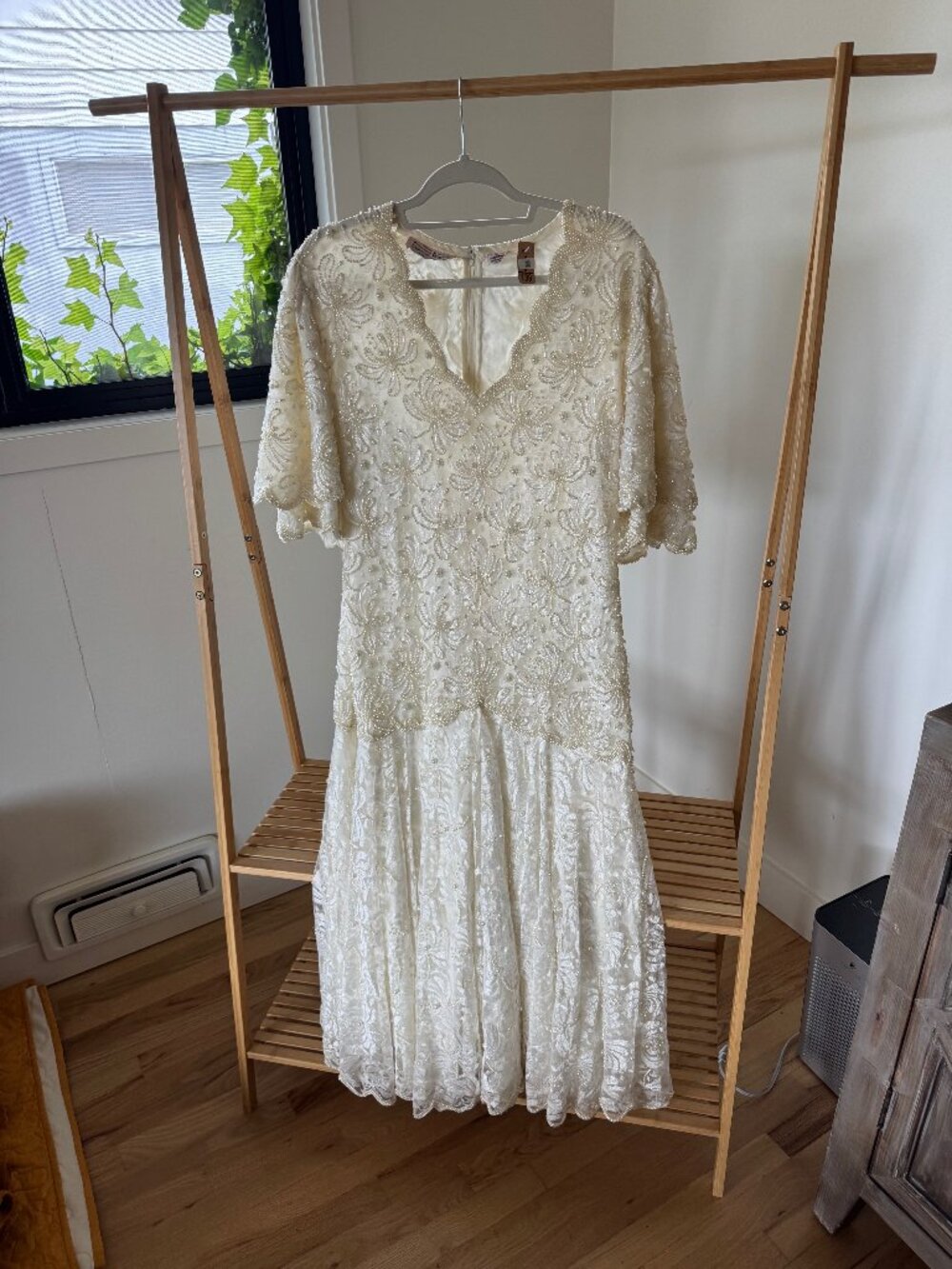 Vintage Beaded White Dress